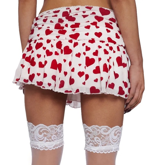 NWT SUGAR THRILLZ LOVE SURROUNDS ME RUCHED SKIRT - WHITE XS - Picture 7 of 8